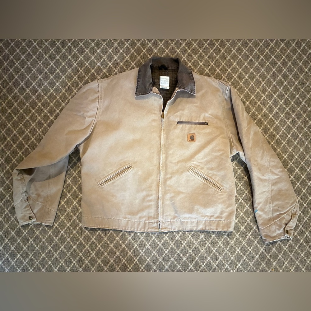 Vintage Carhartt J97 Men's Cream Field Jacket, Size XL